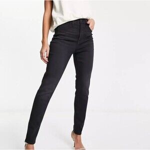 Madewell Roadtripper Jeans Women Size 26 Black Stretch Cotton Blend Mid-Rise